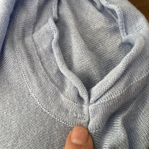 IRIS SETLAWKE Viscose Cashmere Blue Asymmetrical Knit Short Sleeve Top‎ Sz S - Picture 10 of 10